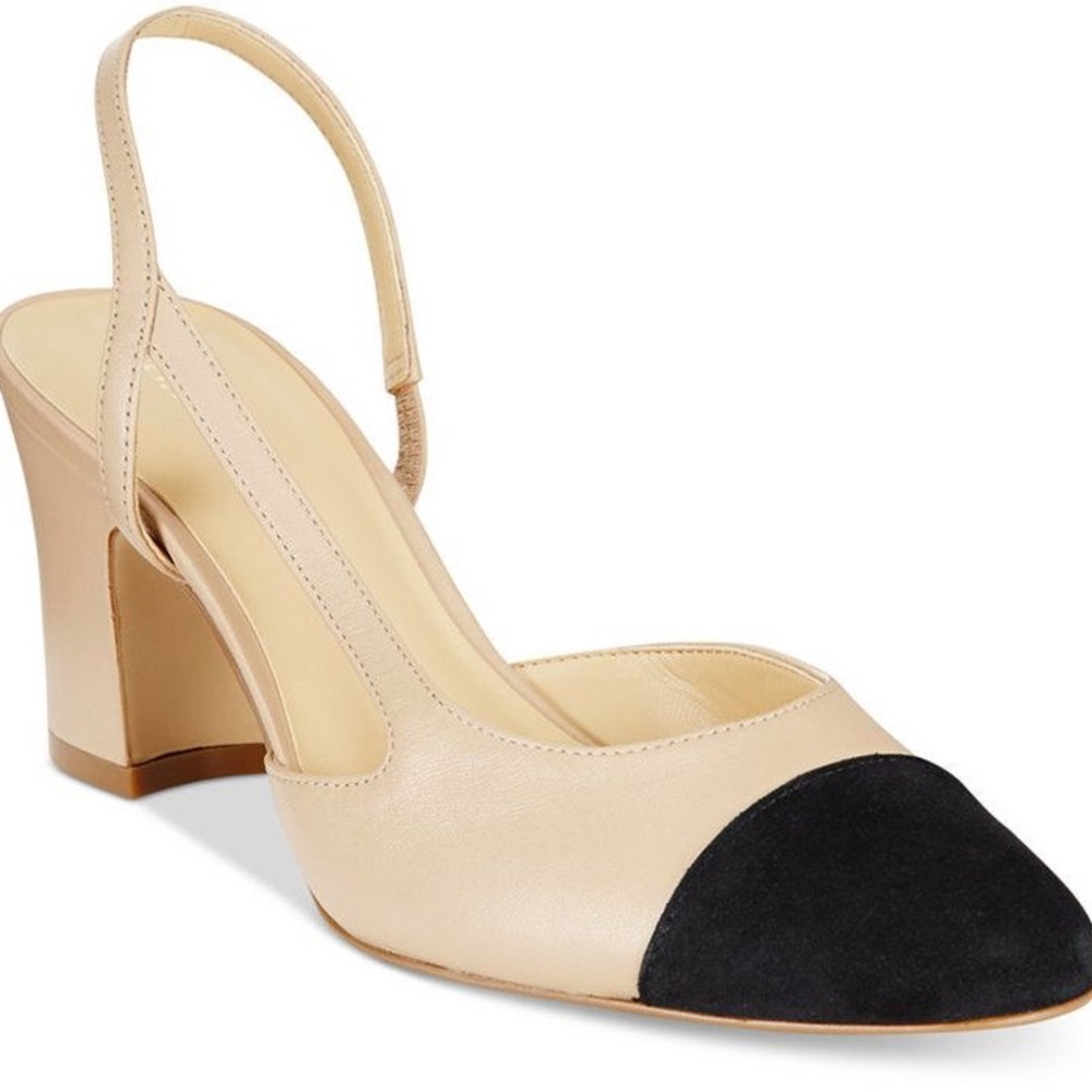 Cap Toe Slingback Heels
